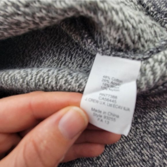 J. Crew WOMENS M Wool Blend Cowl Neck Sweater Gray Pullover - Picture 7 of 9